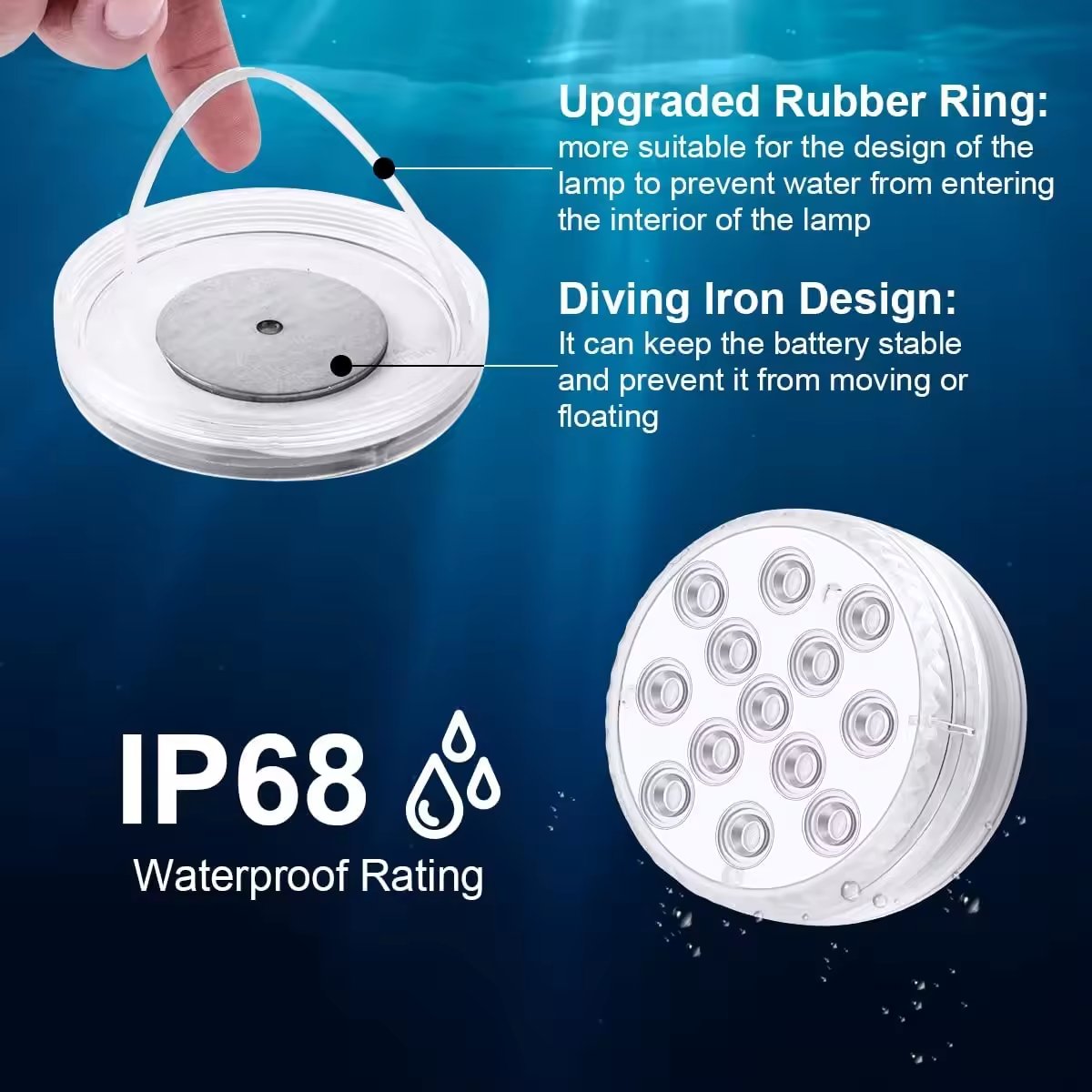OEM Underwater LED Lights IP68 Submersible Waterproof LED Pool Light Remote RGB Colorful Underwater Swimming LED Pool Light