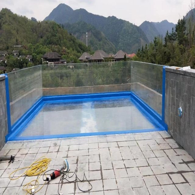 Customized Cut and Moulded Large Acrylic Outdoor Pool Panels for Acrylic Swimming Pools