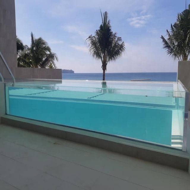 Customized Cut and Moulded Large Acrylic Outdoor Pool Panels for Acrylic Swimming Pools