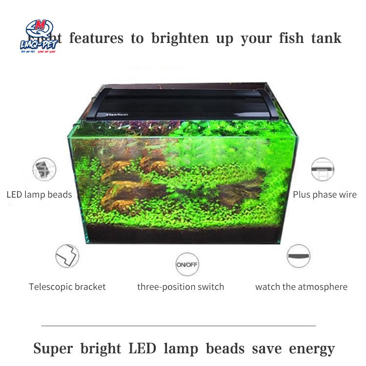 Aquarium LED light Full spectrum adjustable lighting Water Plant Grass LED Light Aquarium Fish Tank Lamp