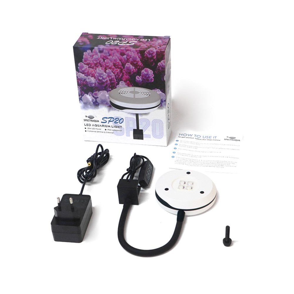 Spectra SP20 20W Full Spectrum 2 Channel Flexible Aluminum Timing Marine Freshwater Refugium Fish Tank Nano LED Aquarium Light