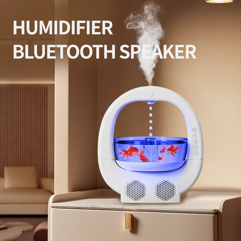 Aquarium Humidifiers With Bt Speaker 7-Color Night Light Ultrasonic Anti Gravity Humidifier