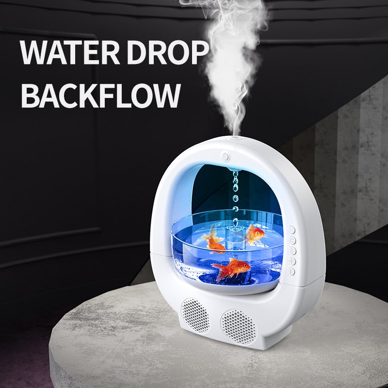 Aquarium Humidifiers With Bt Speaker 7-Color Night Light Ultrasonic Anti Gravity Humidifier