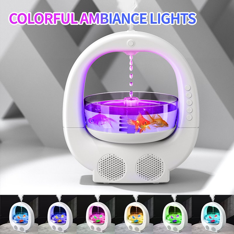 Aquarium Humidifiers With Bt Speaker 7-Color Night Light Ultrasonic Anti Gravity Humidifier