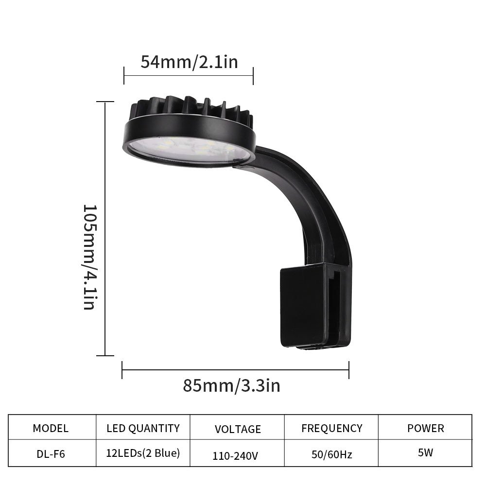 Mini Fish Tank Clip Light Grass Tank Landscaping LED Lighting For Aquatic Plants Reef Coral Grow High Brightness Aquarium Lights