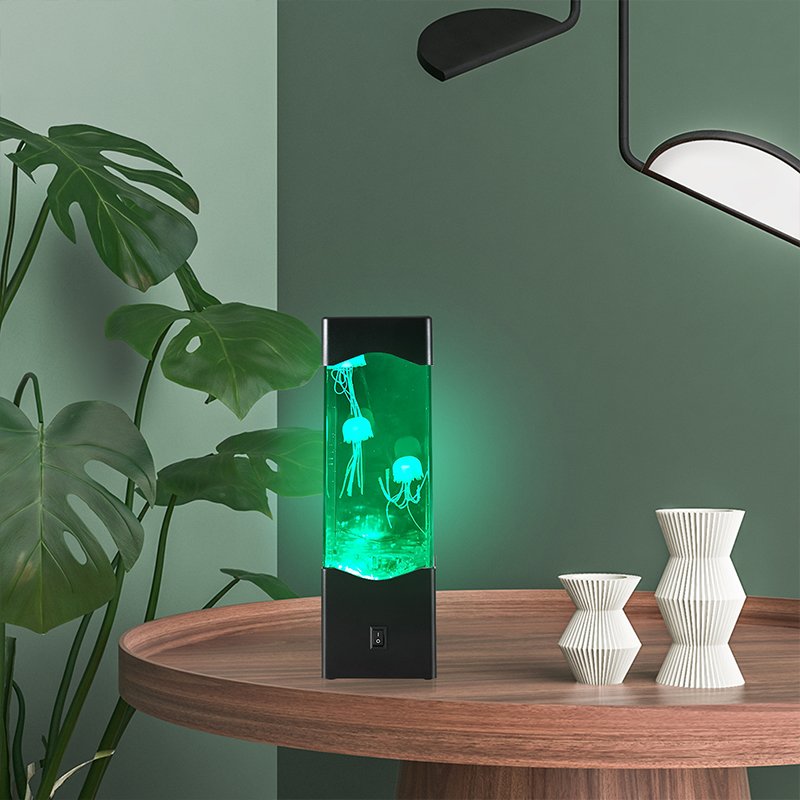 Portable Novelty Decor LED Bedside Night Light Aquarium Jellyfish Lamp Color