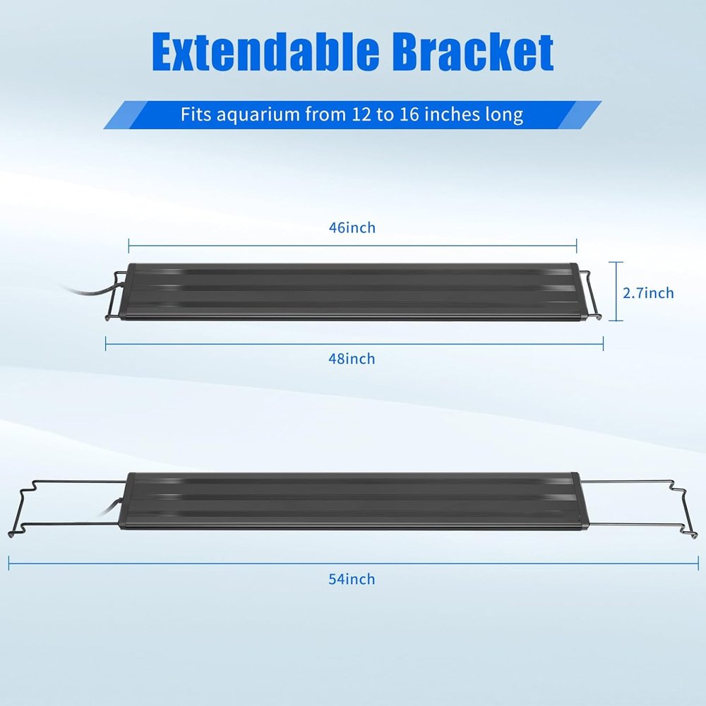 16-24 inch Fish Tank Light Aquarium Plant Light with Adjustable Extendable Brackets full spectrum aquarium light 6000K