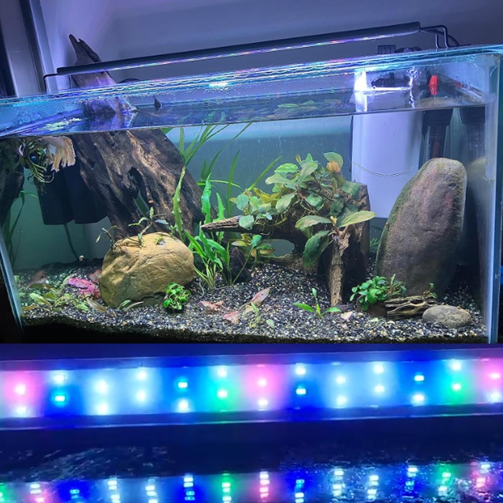 16-24 inch Fish Tank Light Aquarium Plant Light with Adjustable Extendable Brackets full spectrum aquarium light 6000K