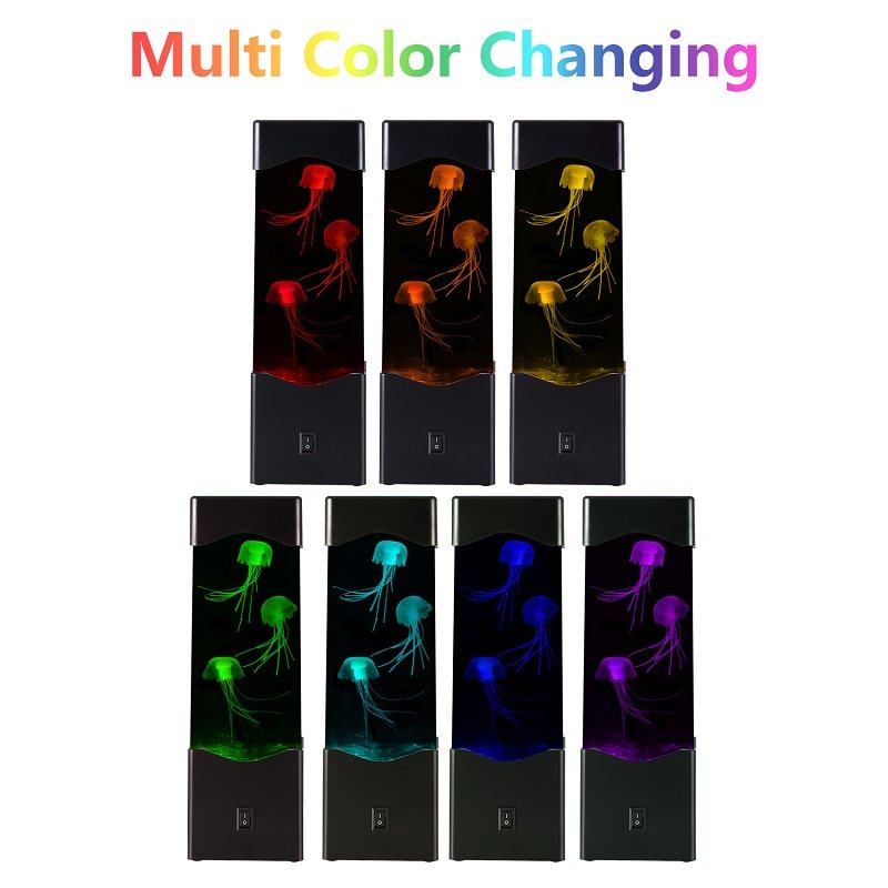 Novelty Mood Night Light Aquarium LED Lava Jelly Fish Jellyfish Lamp Table Portable USB Color Changing Wholesale Fantasy New OEM