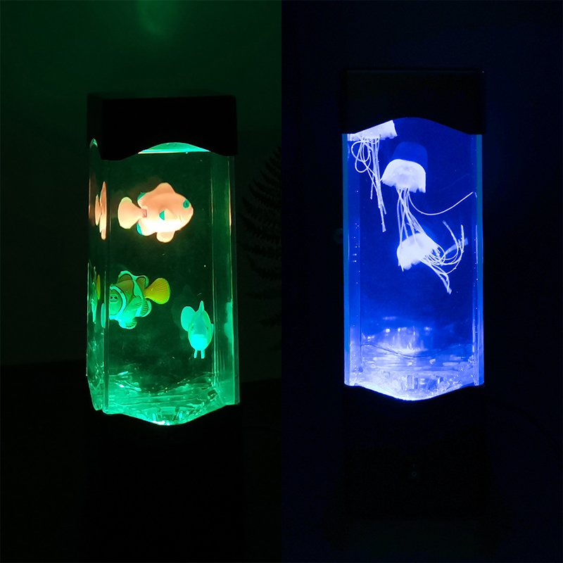 Novelty Mood Night Light Aquarium LED Lava Jelly Fish Jellyfish Lamp Table Portable USB Color Changing Wholesale Fantasy New OEM