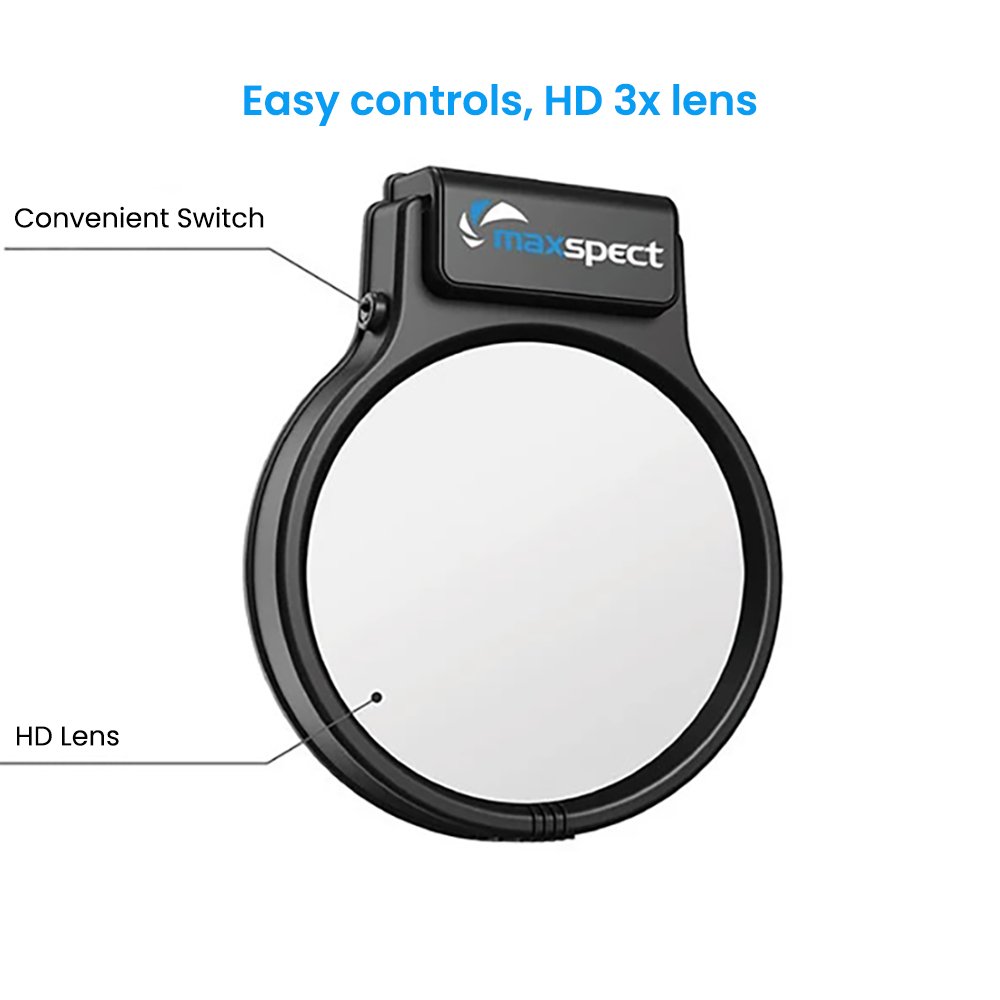 Aquarium Fish Tank Coral View 3x Magnification Magnetic Blue LED Softbox Light Pastel Reef Magnifier with Snap-on Filter Lenses