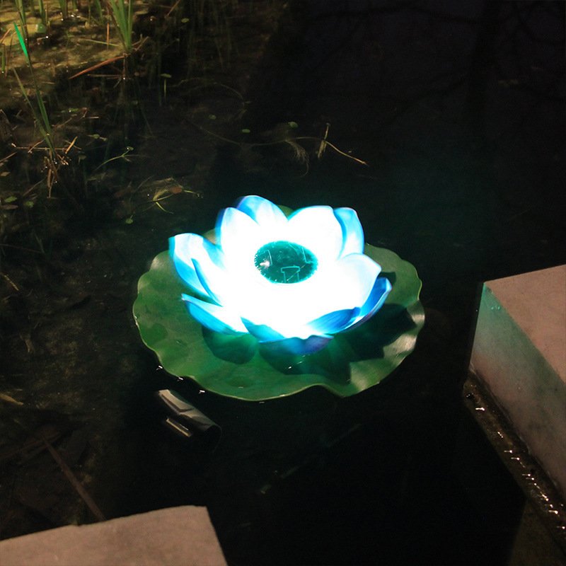 Outdoor fish pond landscape viewing fish pond Lotus decorative lights solar energy lotus lamp wishing lamp