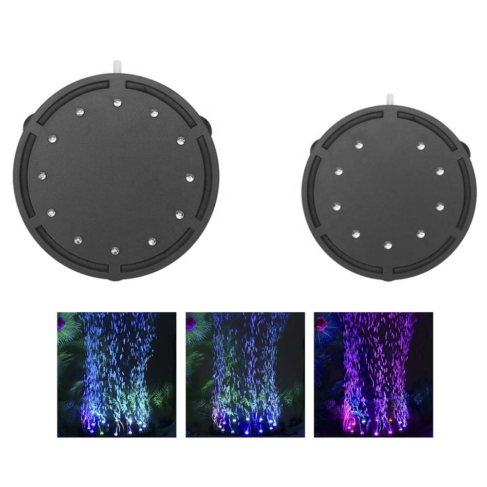 Quanlong submersible color changing LED air pump bubble stone lamp led aquarium light fish tank wrgb light