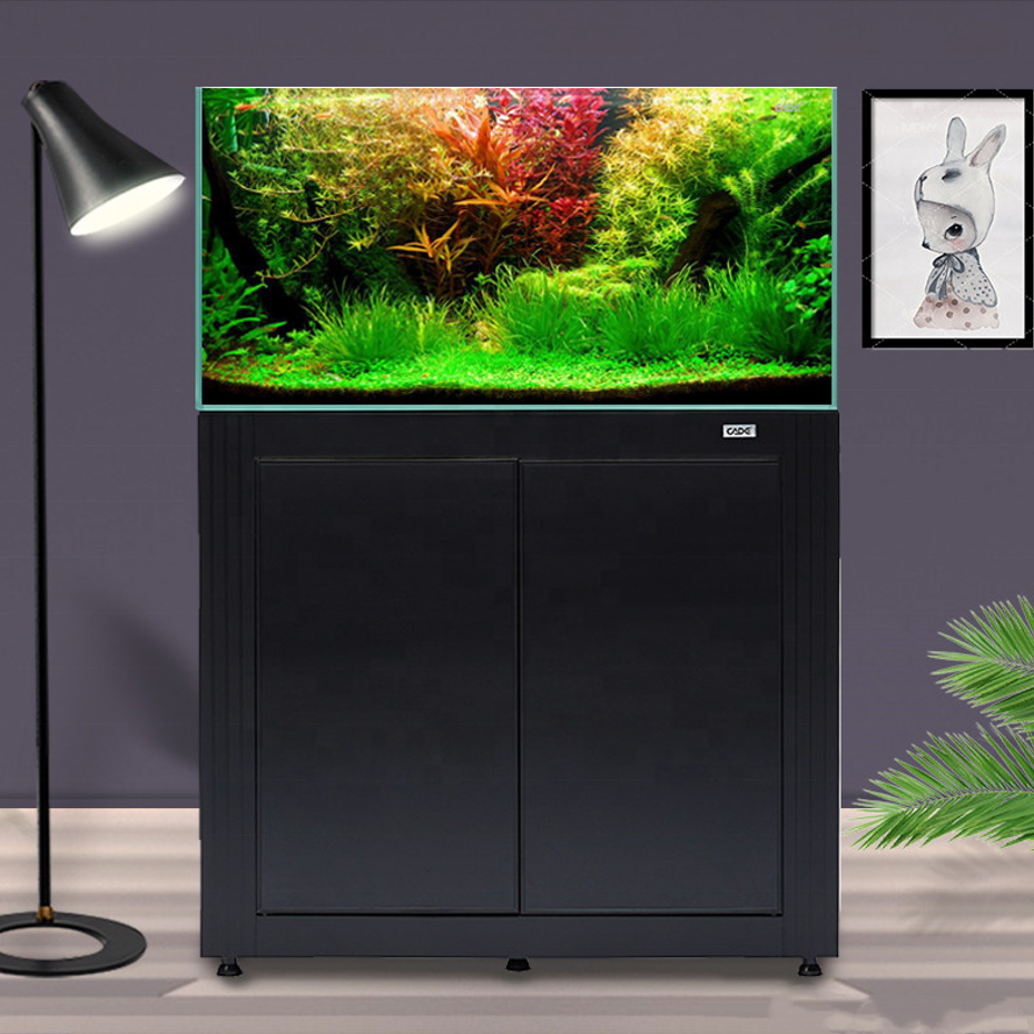 96L 25Gallon CADE Super Clear Glass Aquarium Living Room Professional Fish Tank With Bottom Cabinet