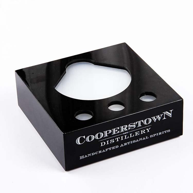 Customized Unique Single Acrylic Glorifier Display Stand Base LED Light Wine Bottle Holder