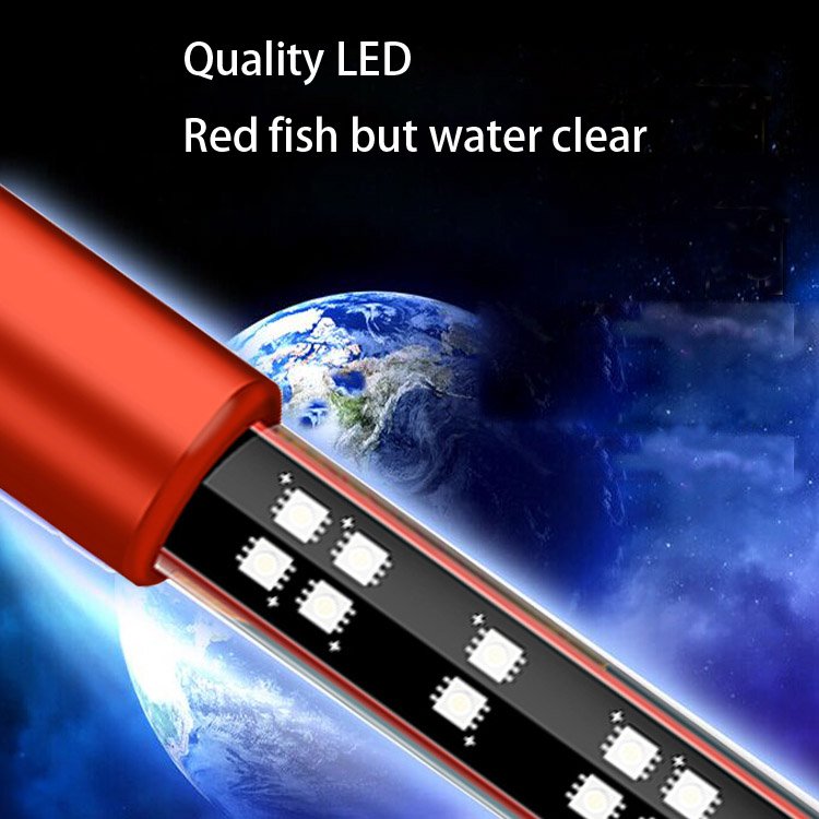 hot sell 240 degree IP67 Waterproof Aquarium Fish Tank Submersible LED dragon fish Light Red fish light White and Blue