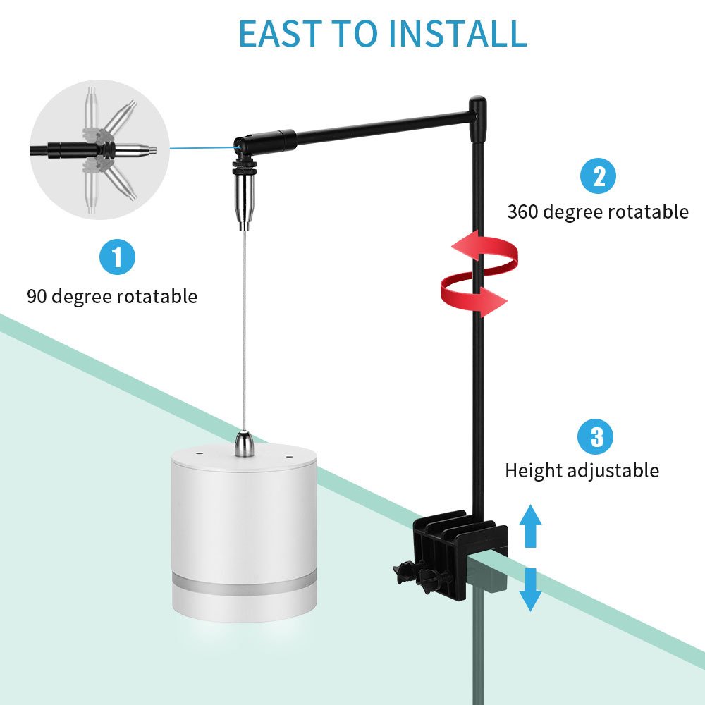 High Quality Fish Tank Light With Hanging Stand 3 Model Lighting Aquarium Lights For Aquatic Algae Coral Aqauriums Accessories