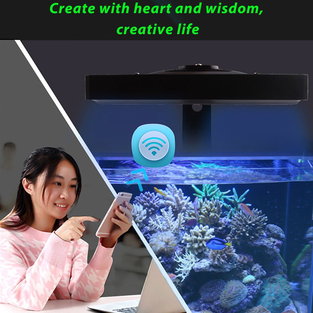 JEBAO WiFi Fish Tank Light AL150 LED Reef Coral Lamp Smart Full Spectrum Aquatic Light Freshwater and Marine Aquarium Lights