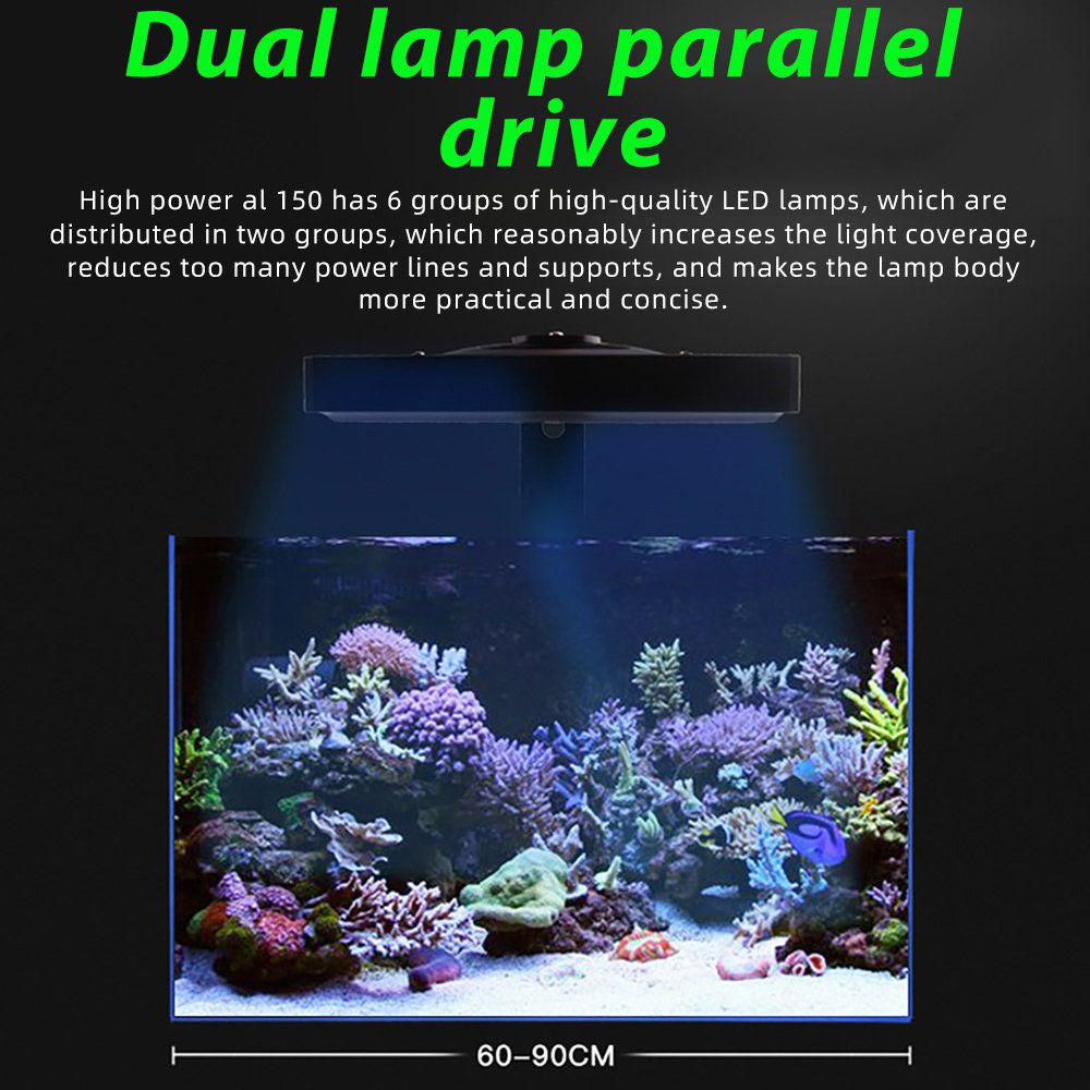 JEBAO WiFi Fish Tank Light AL150 LED Reef Coral Lamp Smart Full Spectrum Aquatic Light Freshwater and Marine Aquarium Lights