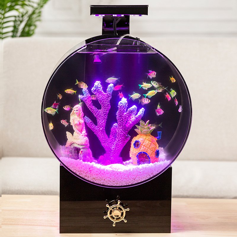 Betta Fish tank Living room small ecological goldfish tank professional super white transparent glass acrylic aquarium desktop