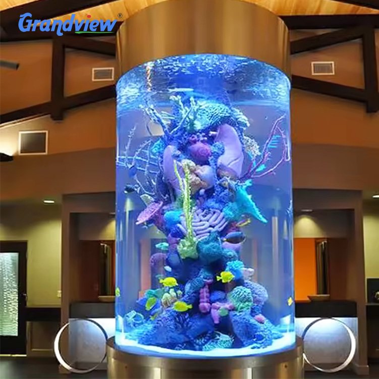 wall mounted large fish tank aquarium square acrylic 50mm plastic fish aquarium tank