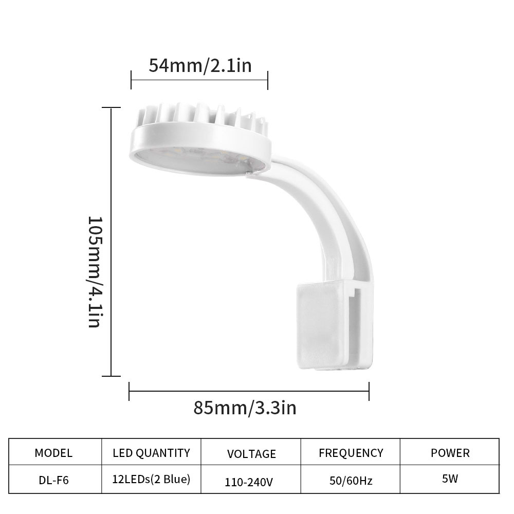 Mini Fish Tank Clip Light Grass Tank Landscaping LED Light 5W For Aquatic Plants Reef Coral Grow High Brightness Aquarium Light