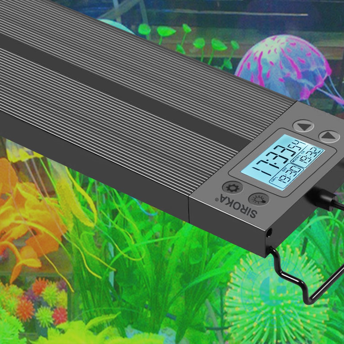 SIROKA 30-120cm IP68 Intelligent Touch Control Aluminum Fish Tank Light LED WRGB Aquarium Lights With Sunrise&Sunset Freshwater