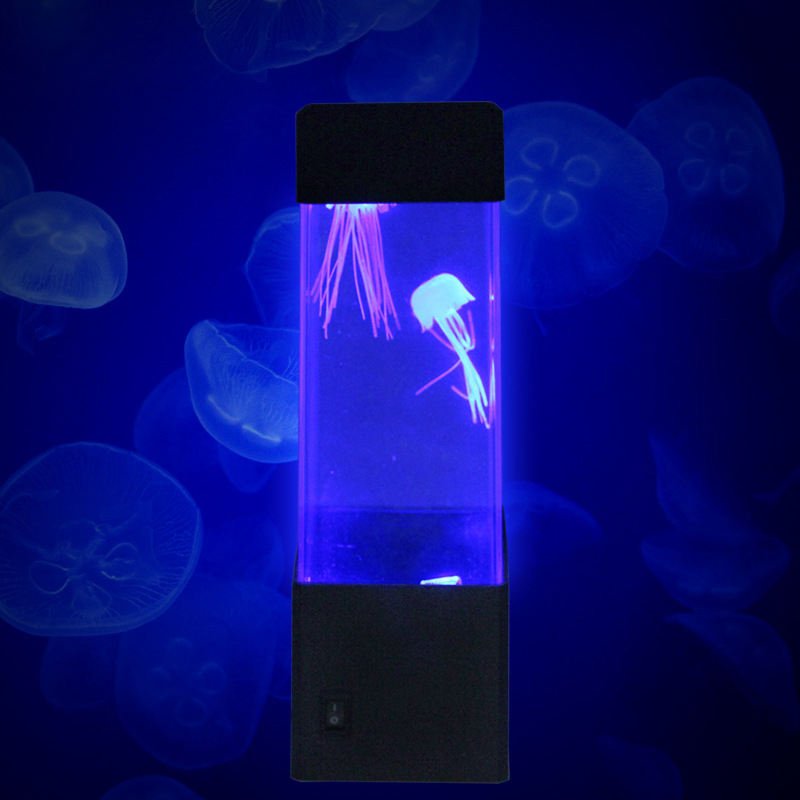 YIZHI Electric Jellyfish Tank Table Lamp with Color Changing Light Gift for Kids Men Women Home Deco for Room Mood Light