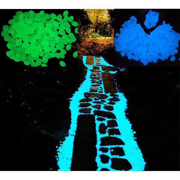 custom package yard aquarium ornament decoration white super bright glow in the dark luminous lighting ball cobbles pebble stone