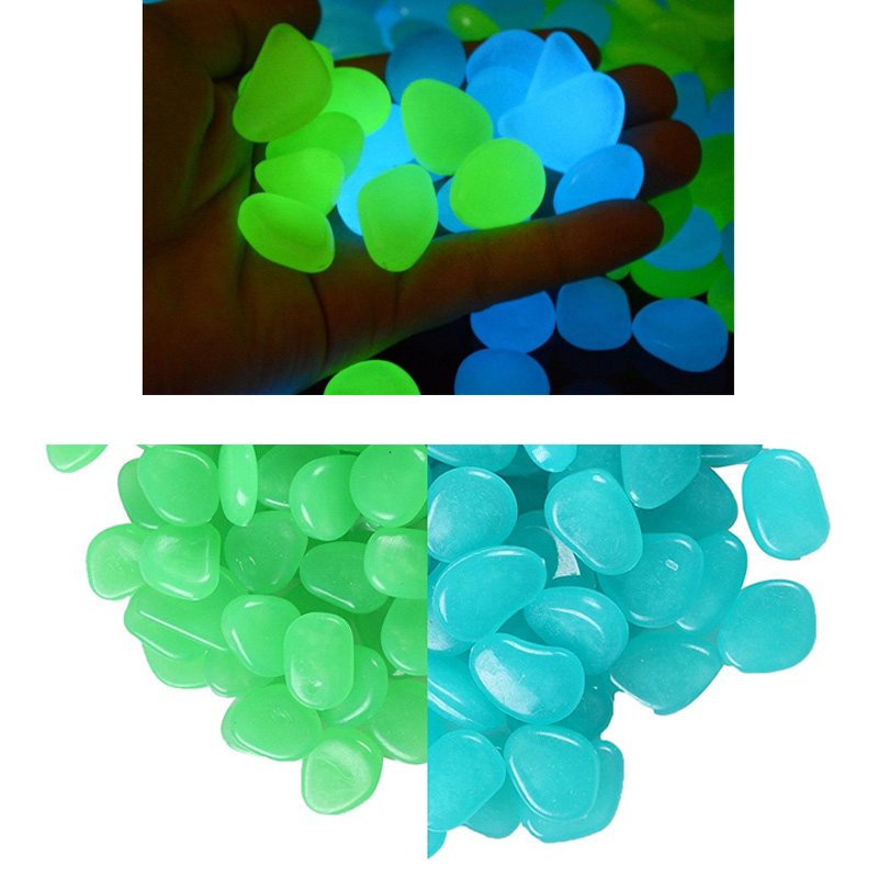 custom package yard aquarium ornament decoration white super bright glow in the dark luminous lighting ball cobbles pebble stone