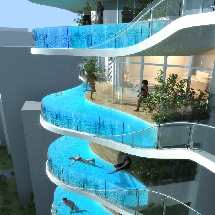 Luxury Swimming Pool Thick Acrylic Panels for Construction from Expert Acrylic Swimming Pools