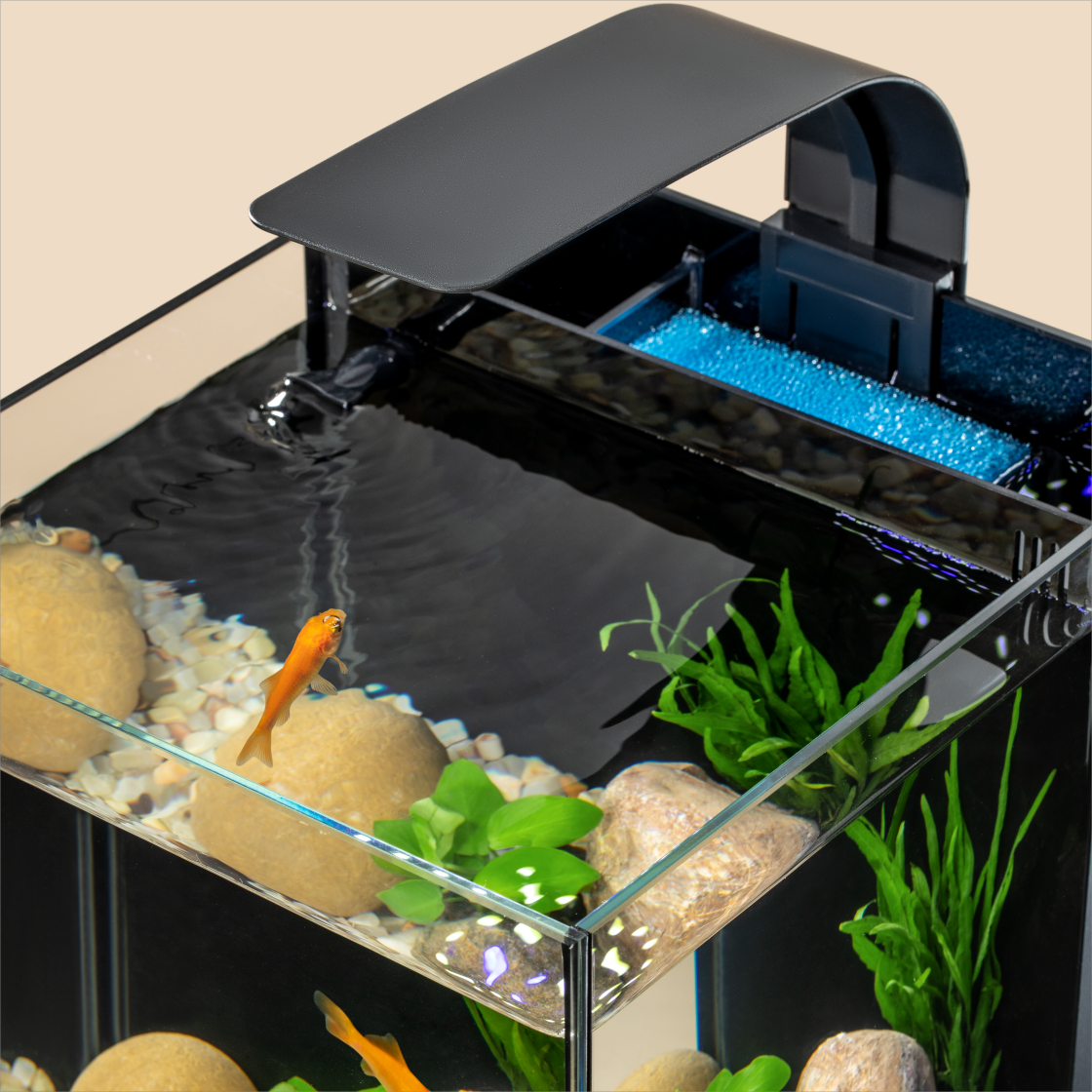 Yee Ultra White Clear Glass Small Fish Tank Desktop Aquatic Plant Tank Mini Betta Aquarium With Reef Led Aquarium Light
