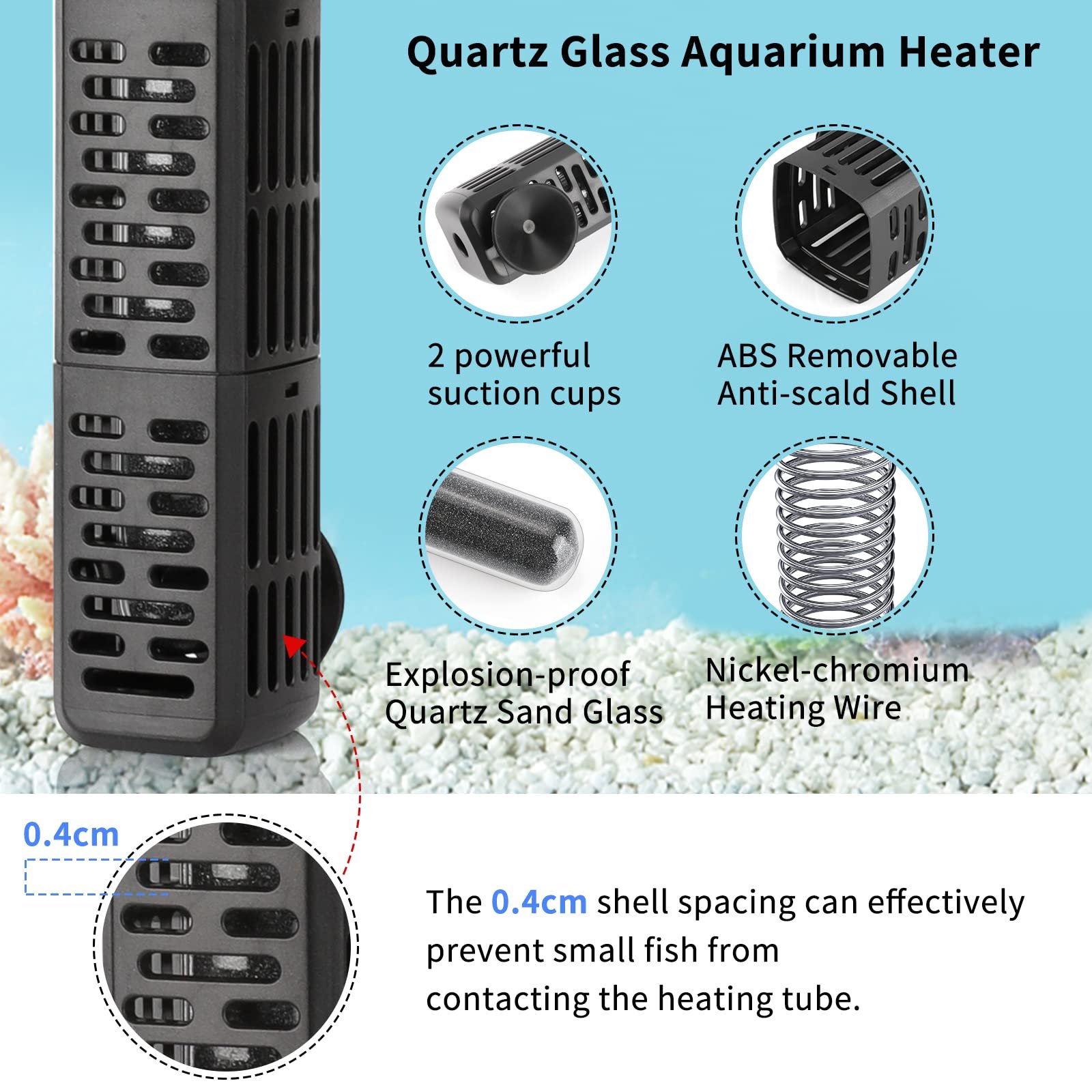 Aquarium Heater with LED Display Controller Quartz Submersible Heater for Aquarium Fish Tank