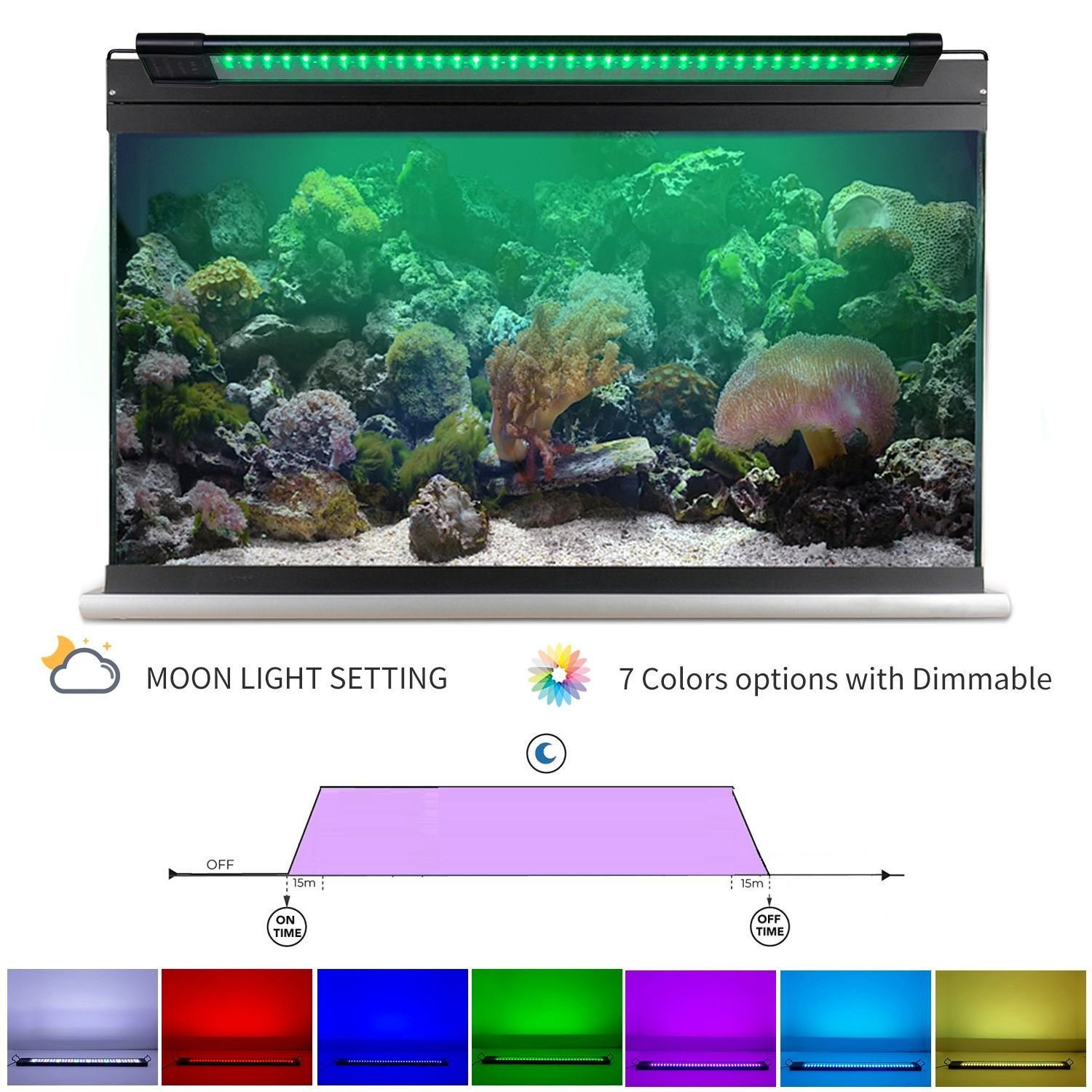 Full Spectrum rgb coral reef Fish Tank Controller lighting freshwater planted bracket stand holder Led Lights LED Aquarium light