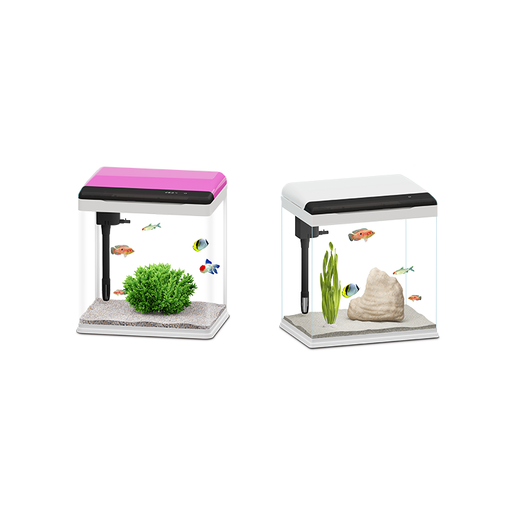 New design Smart LCD display luxury betta fish tank desktop mini glass aquarium tank