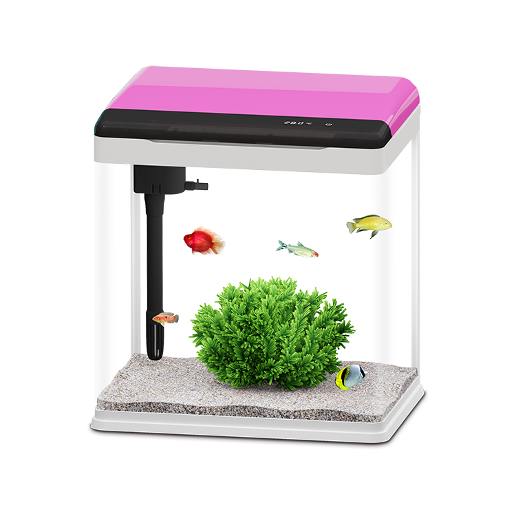 New design Smart LCD display luxury betta fish tank desktop mini glass aquarium tank