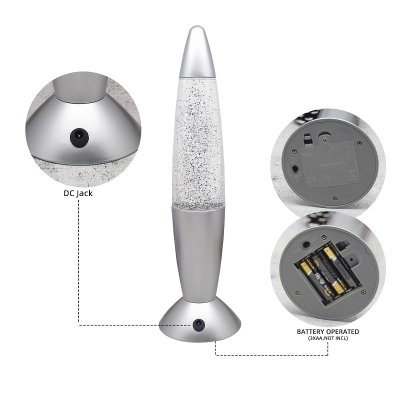USB powered glitter lava night light aquarium led decorative fish lamp