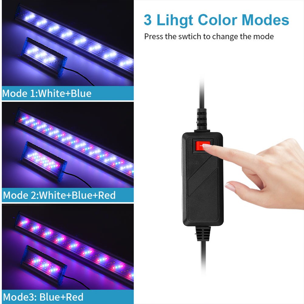 90-260V Aquarium Light Bar LED Fish Tank Lamp Plant Grow Lighting 18-58cm Extensible Aquatic Landscape Decor AccessoriesUS/EU