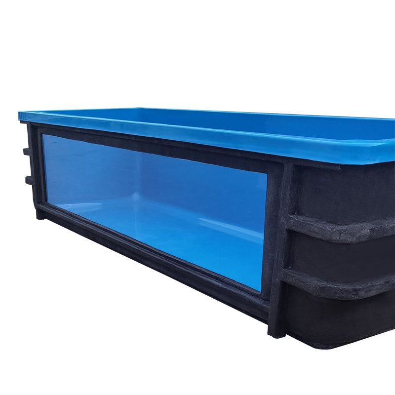 wholesale large big size glass window fiberglass aquaculture marine fish breeding farming aquaponic pond fish tank aquariums