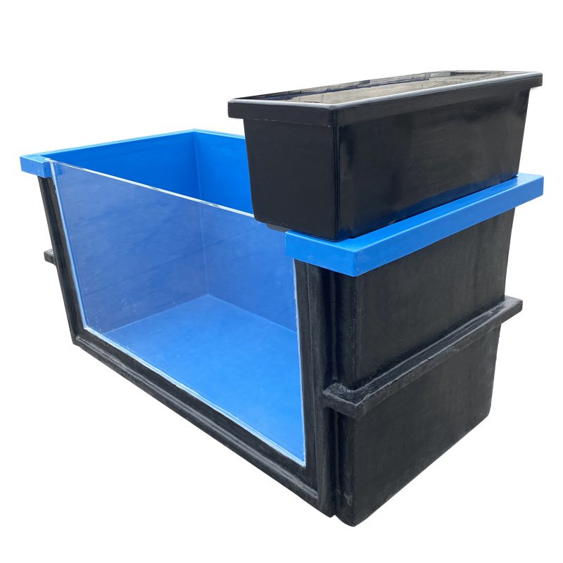 wholesale large big size glass window fiberglass aquaculture marine fish breeding farming aquaponic pond fish tank aquariums