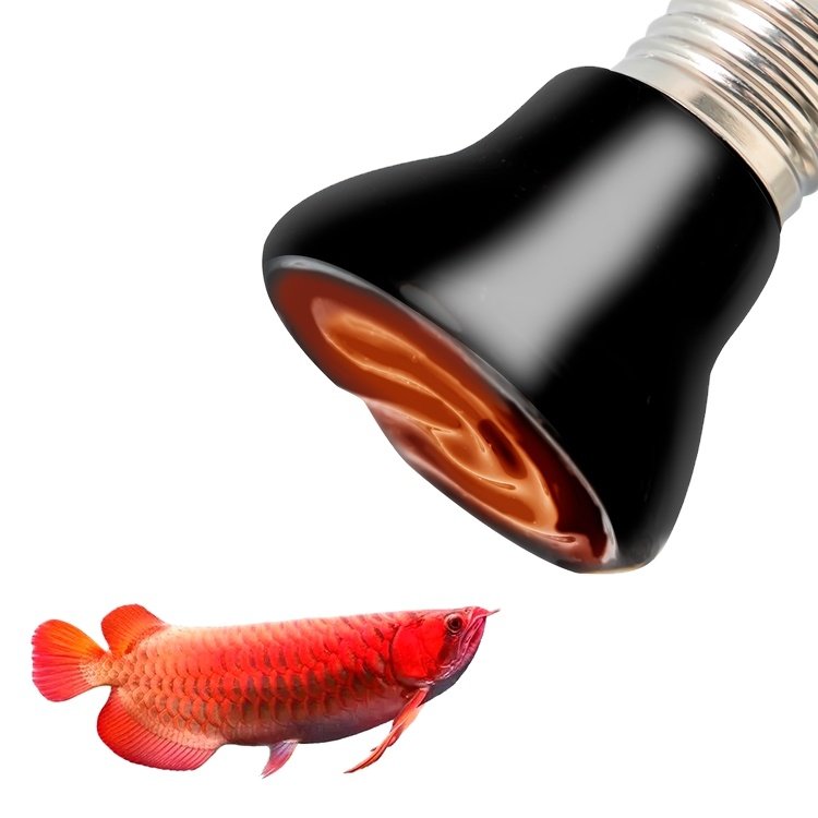 100 Watt Reptile Heat Emitter Infrared Ceramic Heat Lamp Black Emitter Bulb for Pet Coop Chicken Lizard Turtle Brooder Aquarium