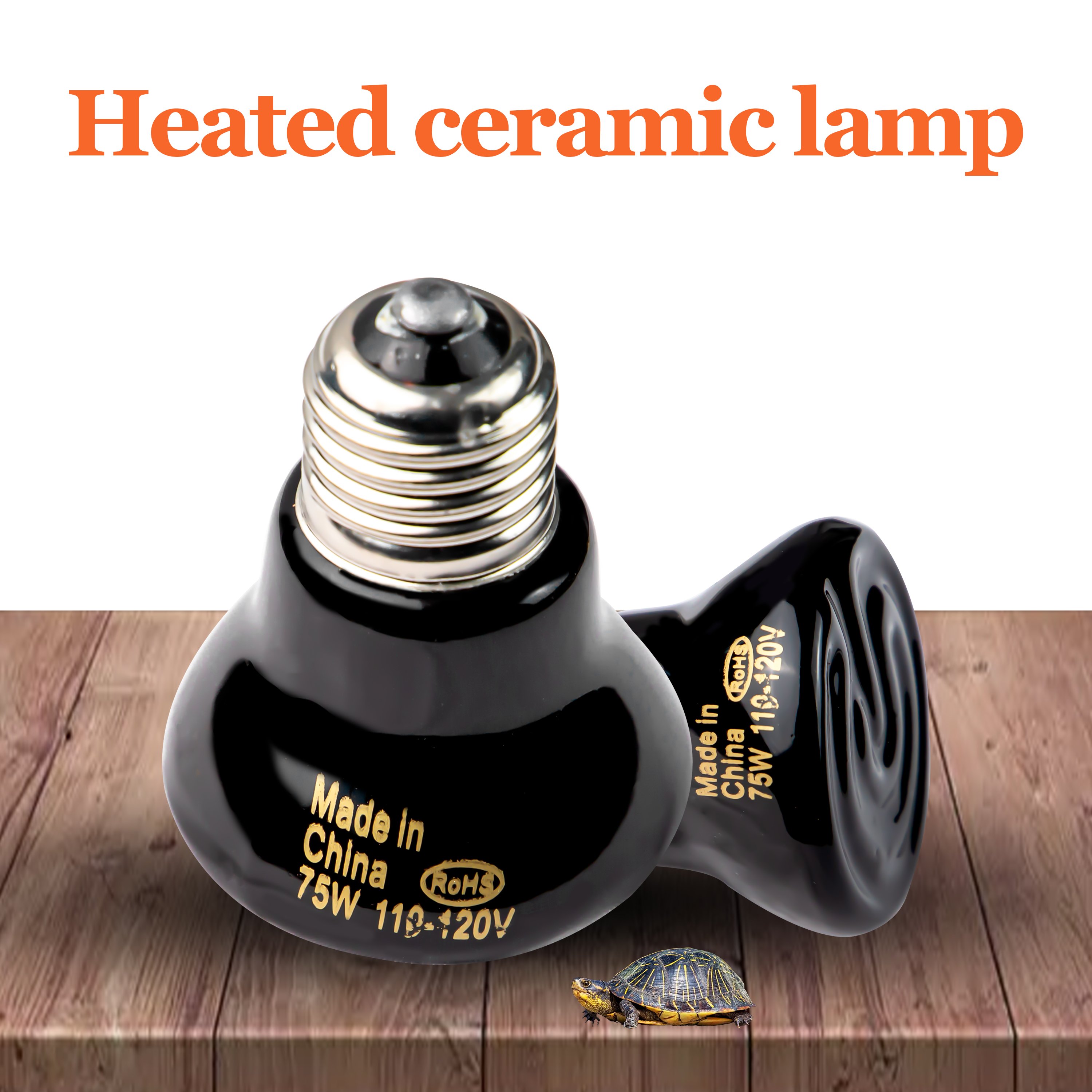 100 Watt Reptile Heat Emitter Infrared Ceramic Heat Lamp Black Emitter Bulb for Pet Coop Chicken Lizard Turtle Brooder Aquarium