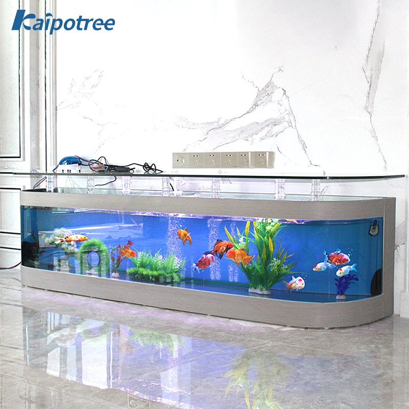 Custom large transparent cube with led lighting TV stand table Fish Tank aquarium for Living room