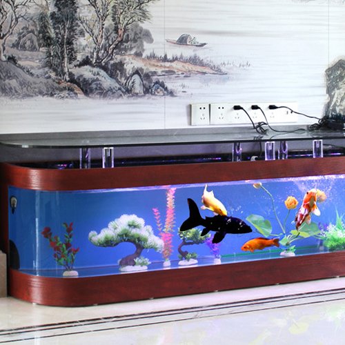 Custom large transparent cube with led lighting TV stand table Fish Tank aquarium for Living room