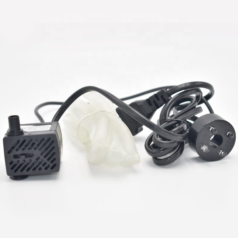 3W with 4 LED Lights Mini Submersible Aquarium Pump for Fish Tank, with 1m Water Tubing, 110~240V, 50/60HZ, CN/EU/US/AU in Stock
