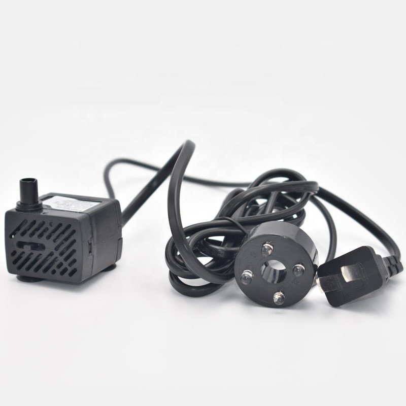 3W with 4 LED Lights Mini Submersible Aquarium Pump for Fish Tank, with 1m Water Tubing, 110~240V, 50/60HZ, CN/EU/US/AU in Stock