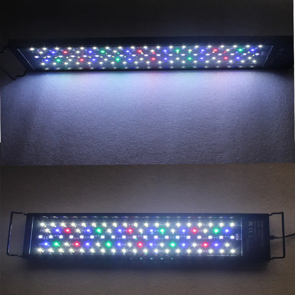 30cm-120cm Auto LED Aquarium Light Extendable Dimmable Full Spectrum Fish Tank Lamp Water Grass Light