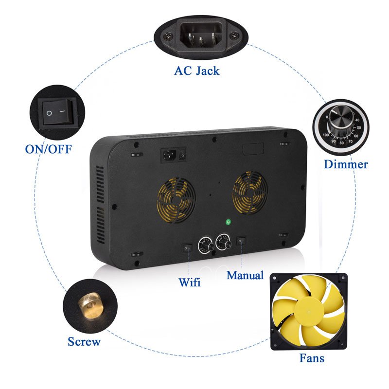 China supplier hot sale WiFi 165w dimmable app Control LED Aquarium Light Full Spectrum Coral Reef Marine for fish tank