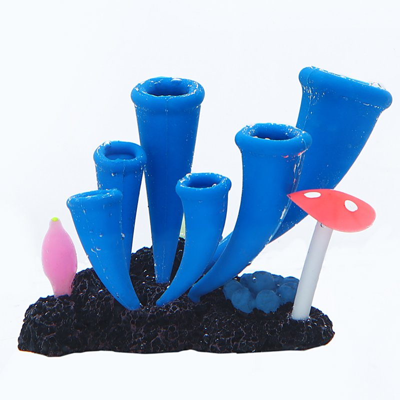 Fish Tank Accessories Aquarium Simulation Horn Coral Silicone Fluorescent Coral Glow Ornament Aquarium Landscape