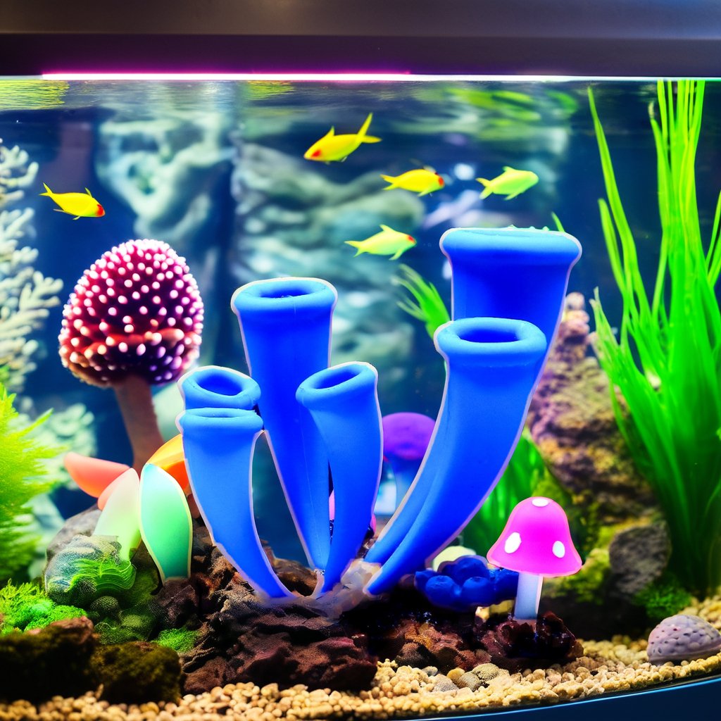 Fish Tank Accessories Aquarium Simulation Horn Coral Silicone Fluorescent Coral Glow Ornament Aquarium Landscape
